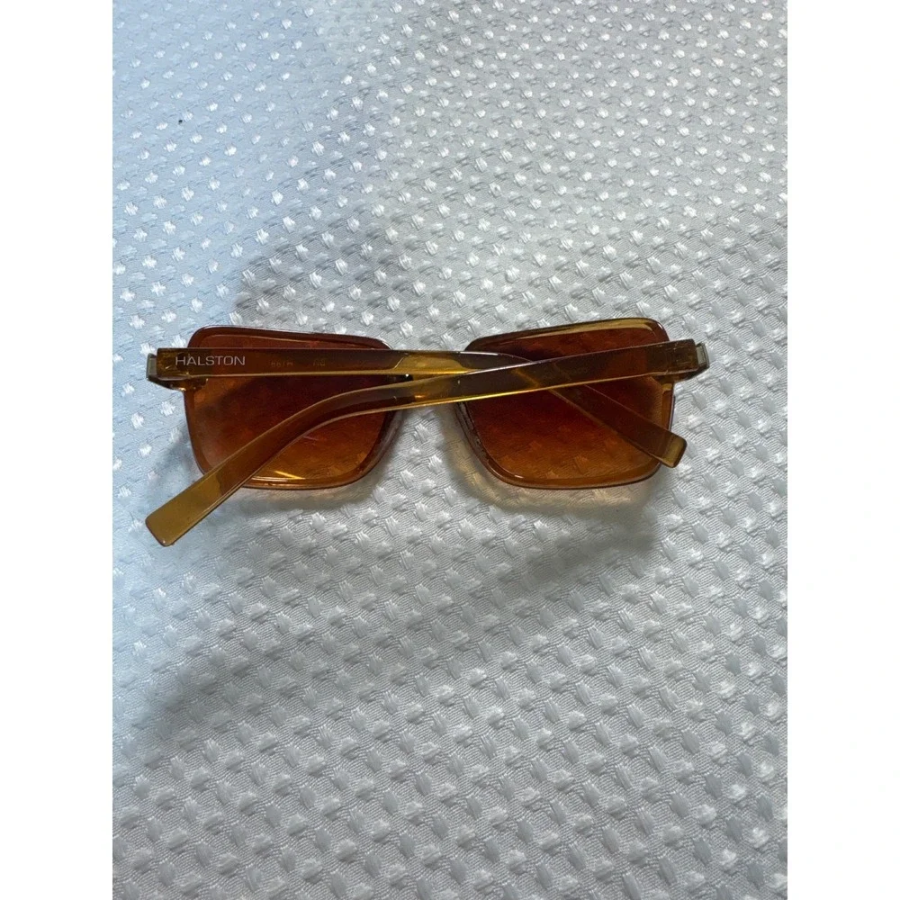 Vintage Halston H188 Sunglasses Amber Oversized Square Retro 70s Orange Tint